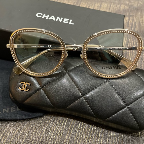 CHANEL Pantos 2207-B Rhinestone Eyeglasses - Picture 4 of 7